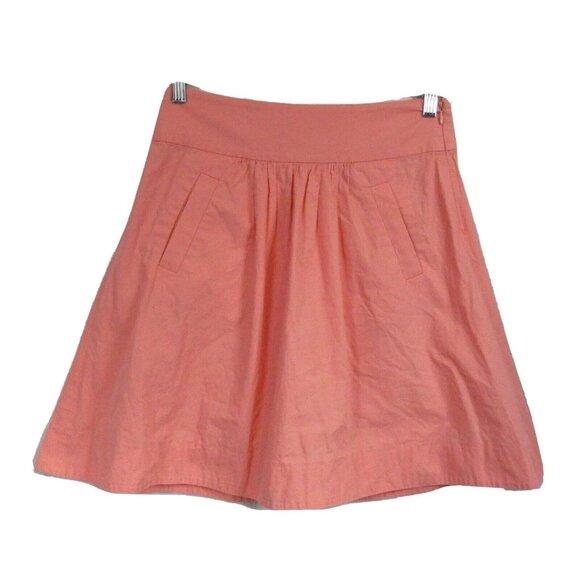 J Crew Peach Flutter Pocket Skirt Cotton Poplin 0 23903 - Picture 1 of 4
